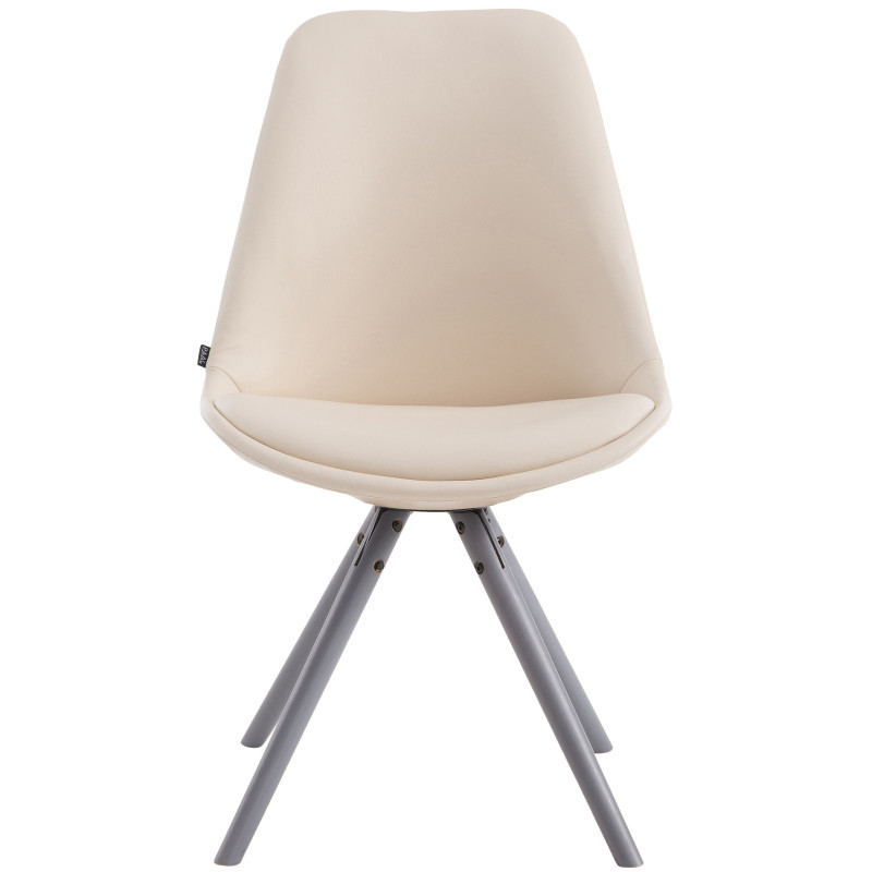 Chaise visiteur Laval Ronde grise | crème