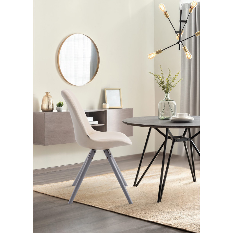 Chaise visiteur Laval Ronde grise | crème