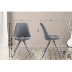 Chaise visiteur Laval Ronde grise | gris