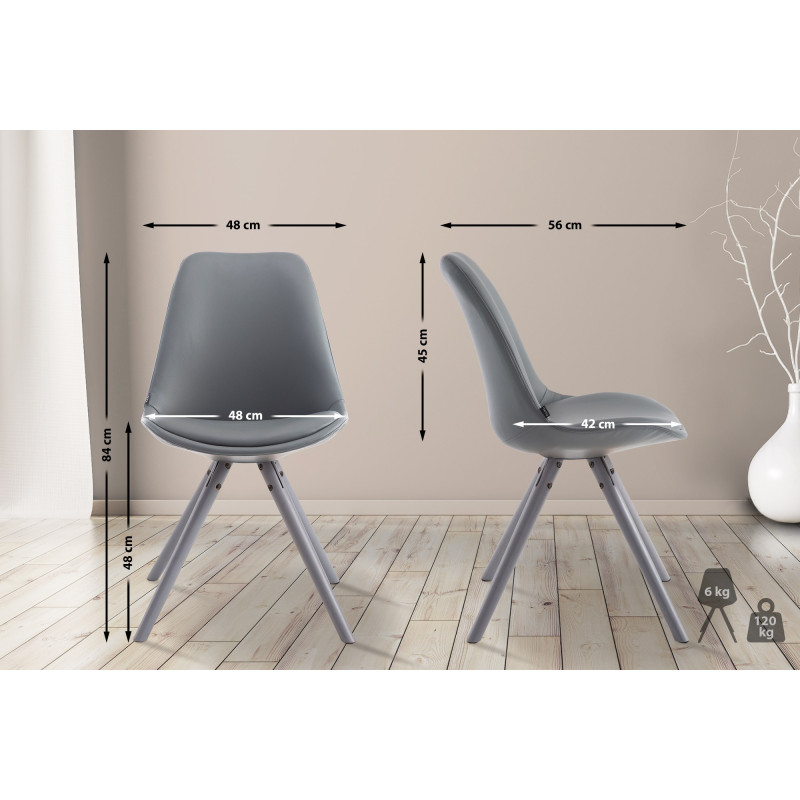 Chaise visiteur Laval Ronde grise | gris