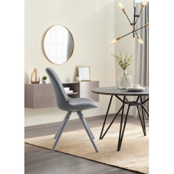 Chaise visiteur Laval Ronde grise | gris