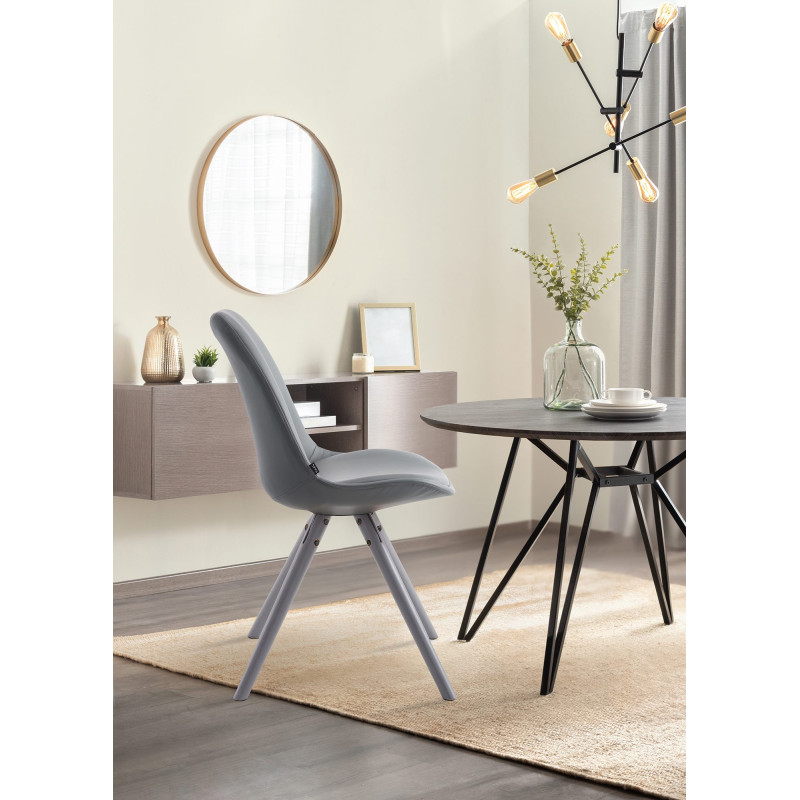 Chaise visiteur Laval Ronde grise | gris