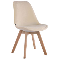 Chaise visiteur Borneo V2 velours nature | crème