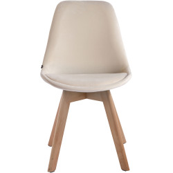 Chaise visiteur Borneo V2 velours nature | crème