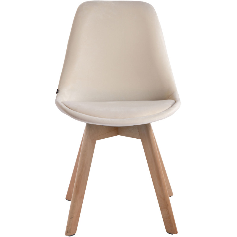 Chaise visiteur Borneo V2 velours nature | crème