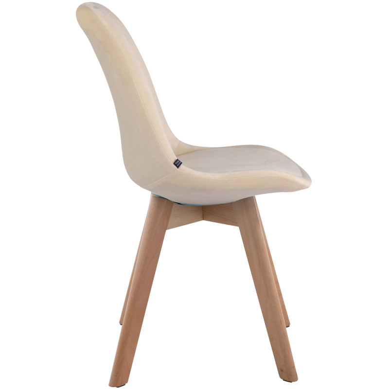 Chaise visiteur Borneo V2 velours nature | crème