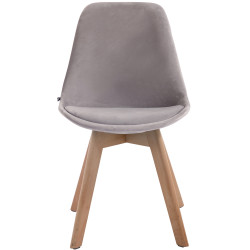 Chaise visiteur Borneo V2 velours nature | gris