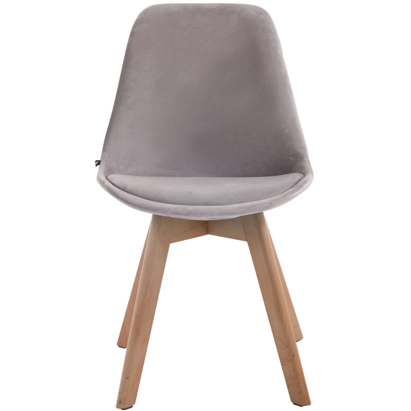 Chaise visiteur Borneo V2 velours nature | gris
