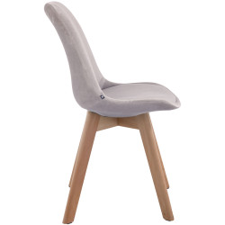 Chaise visiteur Borneo V2 velours nature | gris