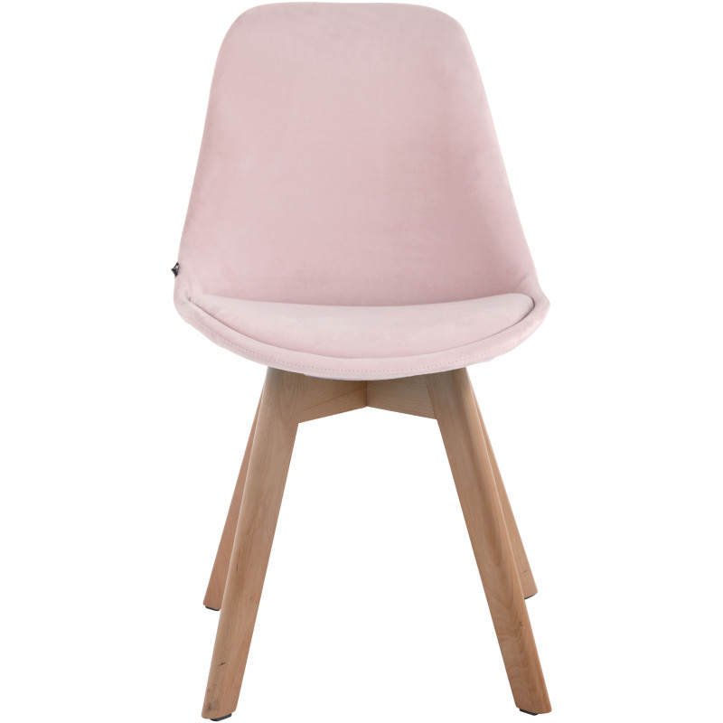 Chaise visiteur Borneo V2 velours nature | rose