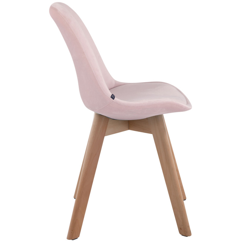 Chaise visiteur Borneo V2 velours nature | rose