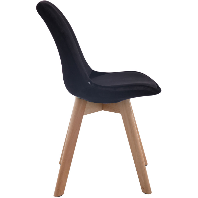Chaise visiteur Borneo V2 velours nature | noir