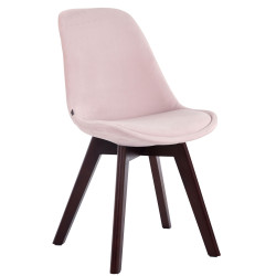 Chaise visiteur Borneo V2 velours noyer | rose