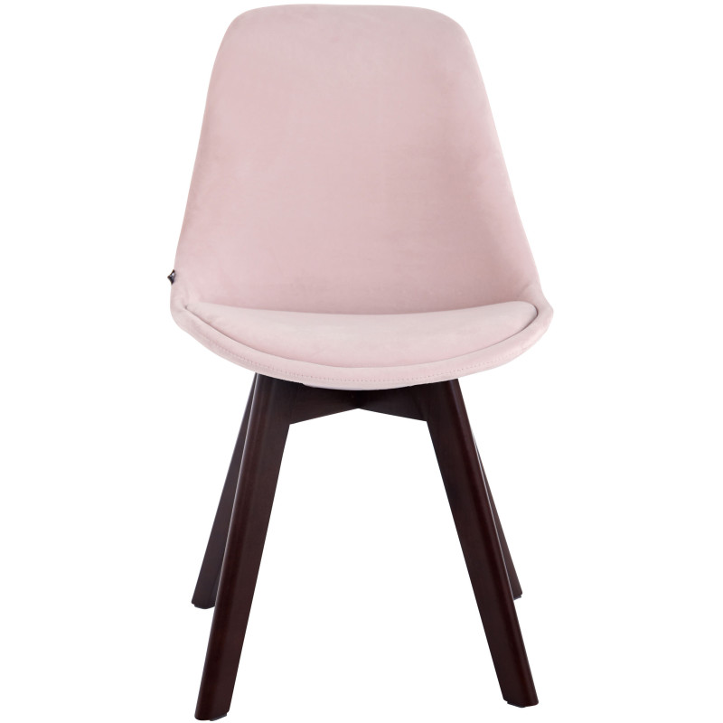 Chaise visiteur Borneo V2 velours noyer | rose