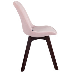 Chaise visiteur Borneo V2 velours noyer | rose