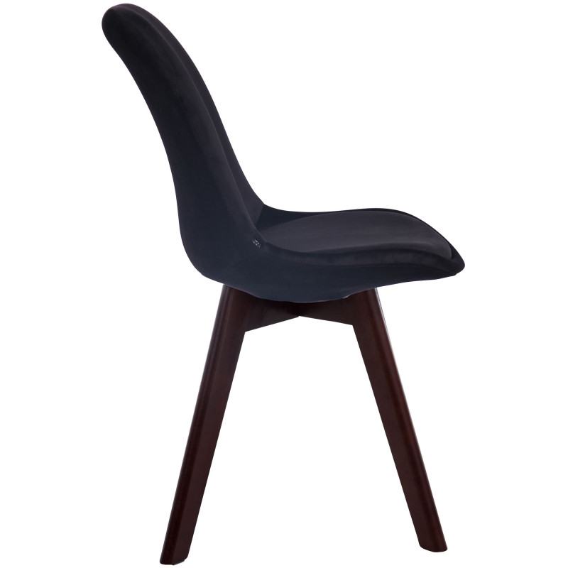 Chaise visiteur Borneo V2 velours noyer | noir
