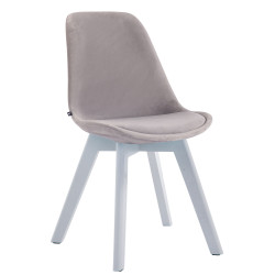 Chaise visiteur Borneo V2 velours blanc | gris