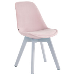 Chaise visiteur Borneo V2 velours blanc | rose