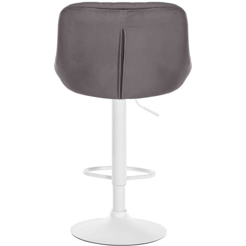 Tabouret de bar Lazio velours blanc gris