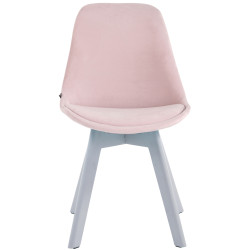 Chaise visiteur Borneo V2 velours blanc | rose