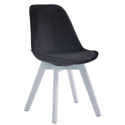 Chaise visiteur Borneo V2 velours blanc | noir