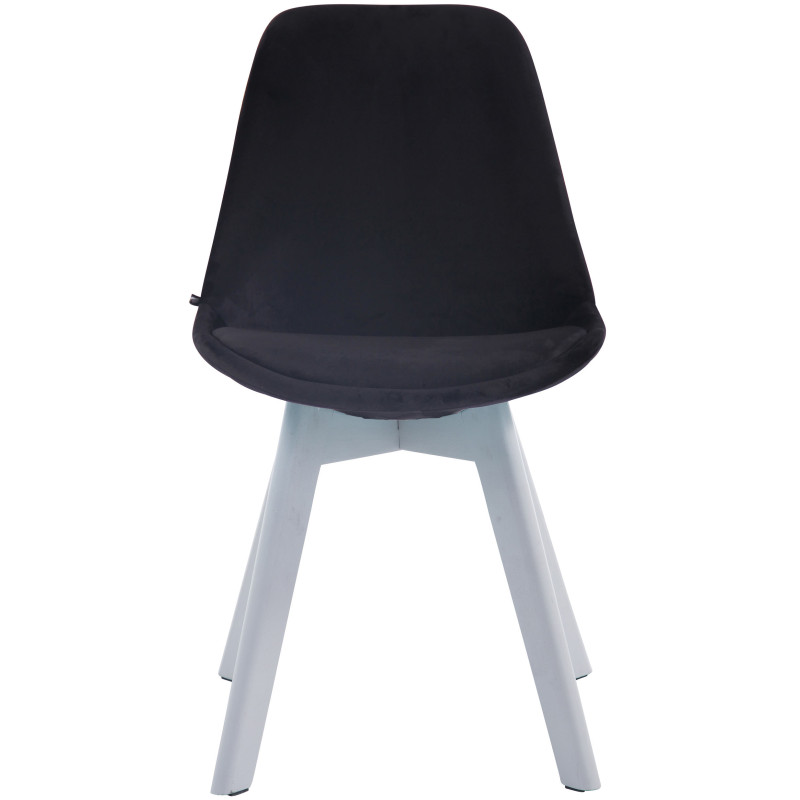 Chaise visiteur Borneo V2 velours blanc | noir