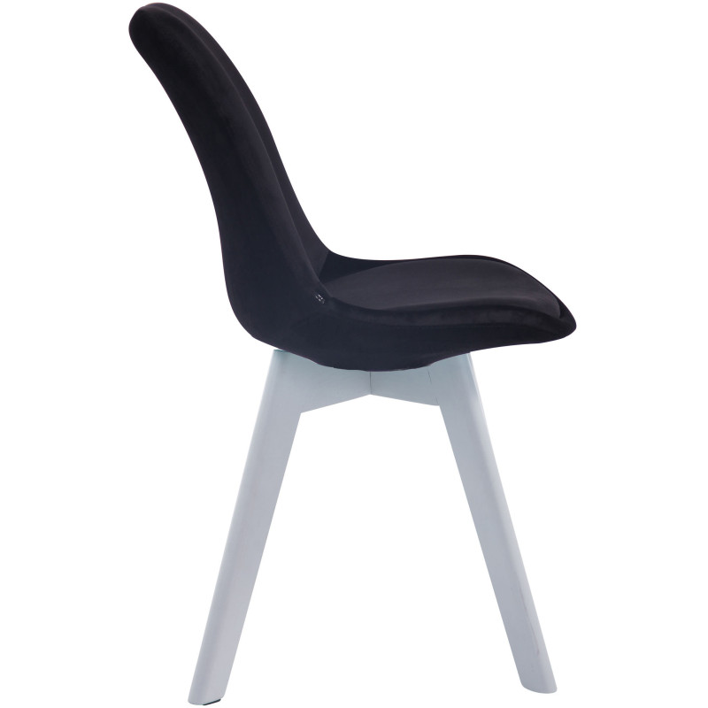 Chaise visiteur Borneo V2 velours blanc | noir