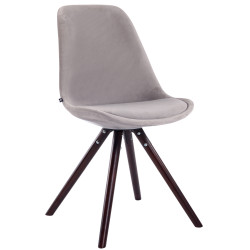 Chaise visiteur Toulouse velours ronde cappuccino | gris