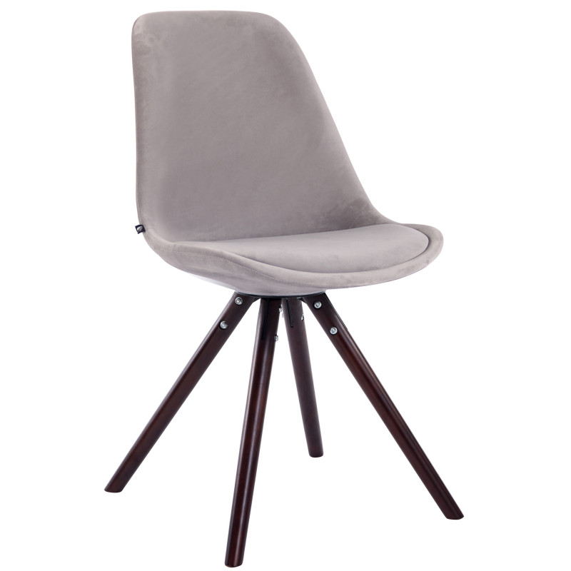 Chaise visiteur Toulouse velours ronde cappuccino | gris