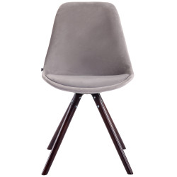 Chaise visiteur Toulouse velours ronde cappuccino | gris