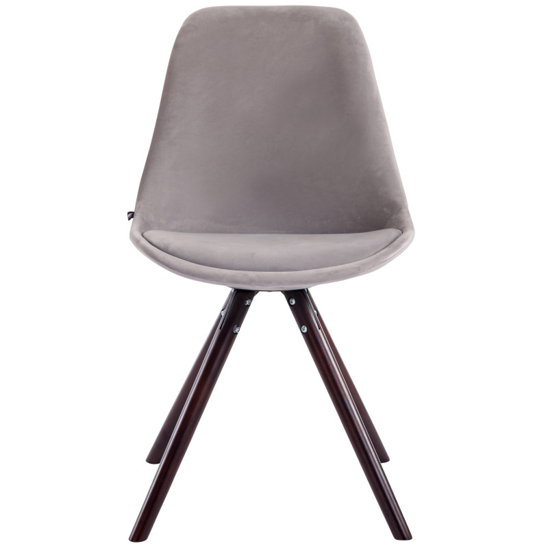 Chaise visiteur Toulouse velours ronde cappuccino | gris