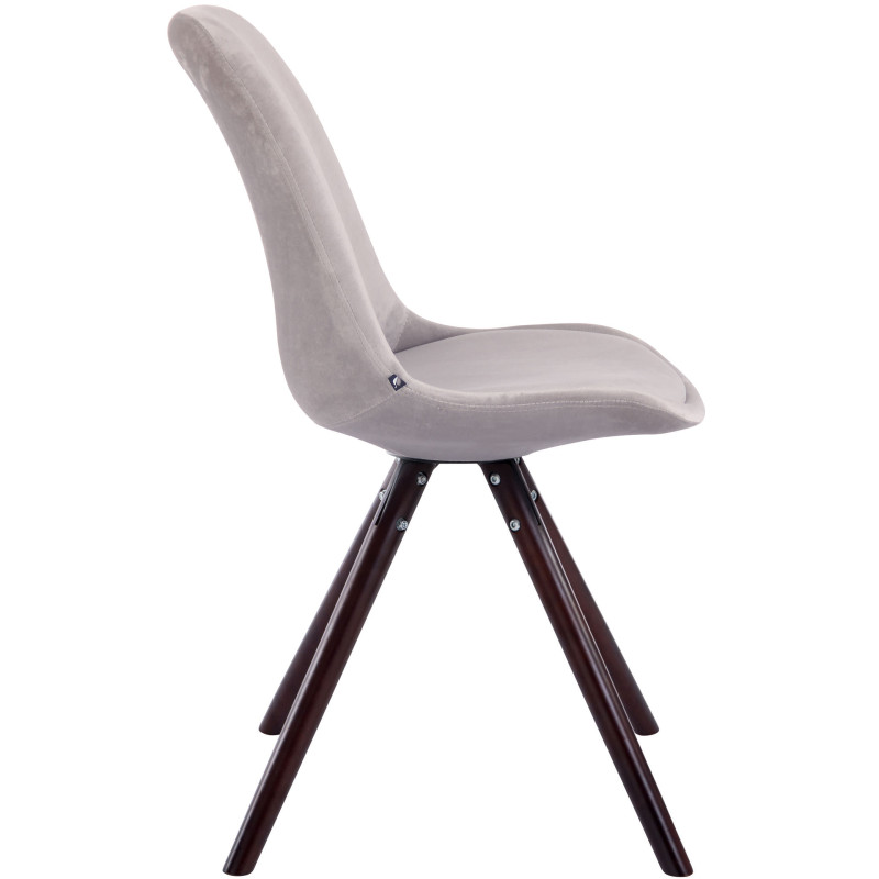 Chaise visiteur Toulouse velours ronde cappuccino | gris