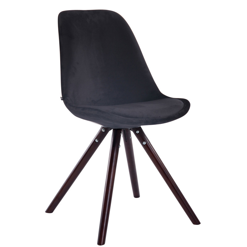Chaise visiteur Toulouse velours ronde cappuccino | noir