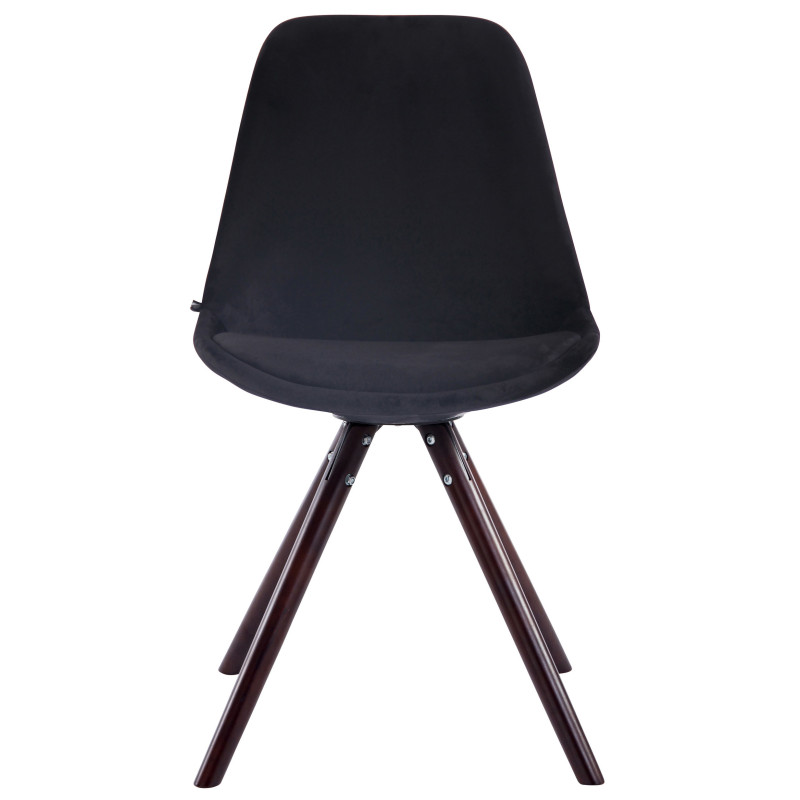 Chaise visiteur Toulouse velours ronde cappuccino | noir