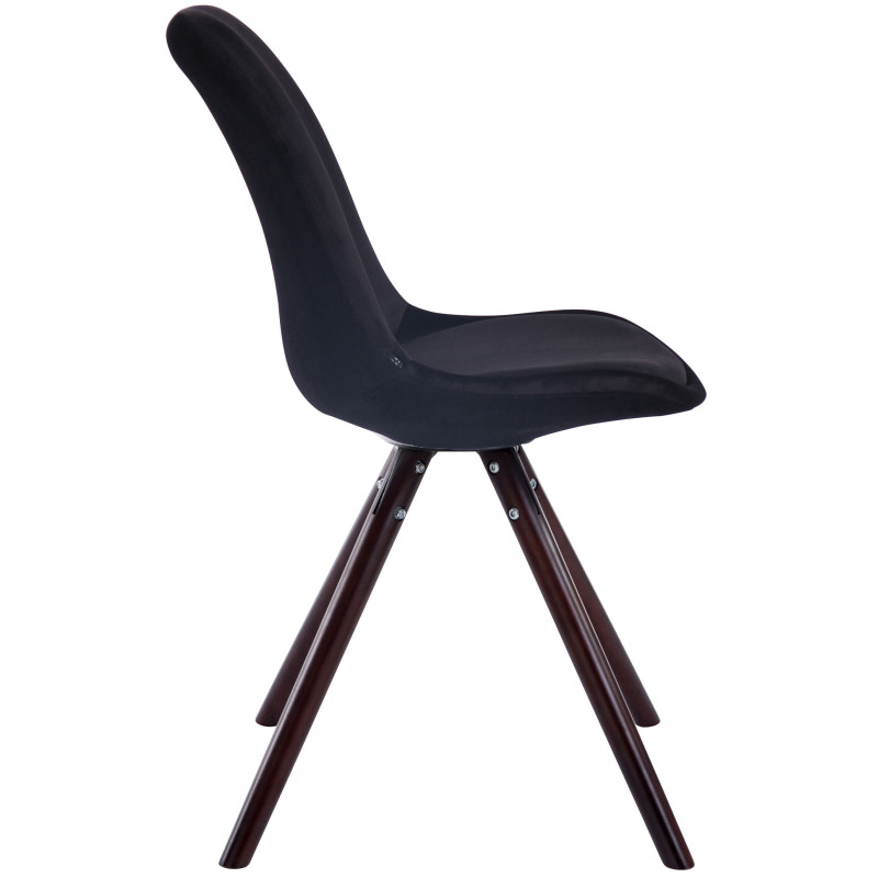 Chaise visiteur Toulouse velours ronde cappuccino | noir