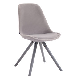 Chaise visiteur Toulouse velours ronde grise | gris