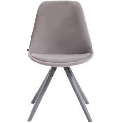 Chaise visiteur Toulouse velours ronde grise | gris