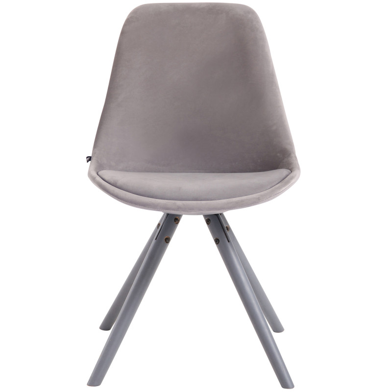 Chaise visiteur Toulouse velours ronde grise | gris
