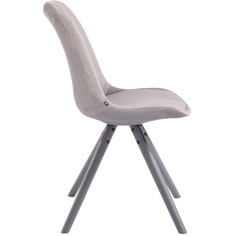 Chaise visiteur Toulouse velours ronde grise | gris