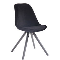 Chaise visiteur Toulouse velours ronde grise | noir