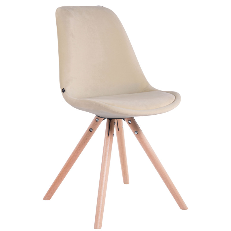 Chaise visiteur Toulouse velours ronde nature | crème