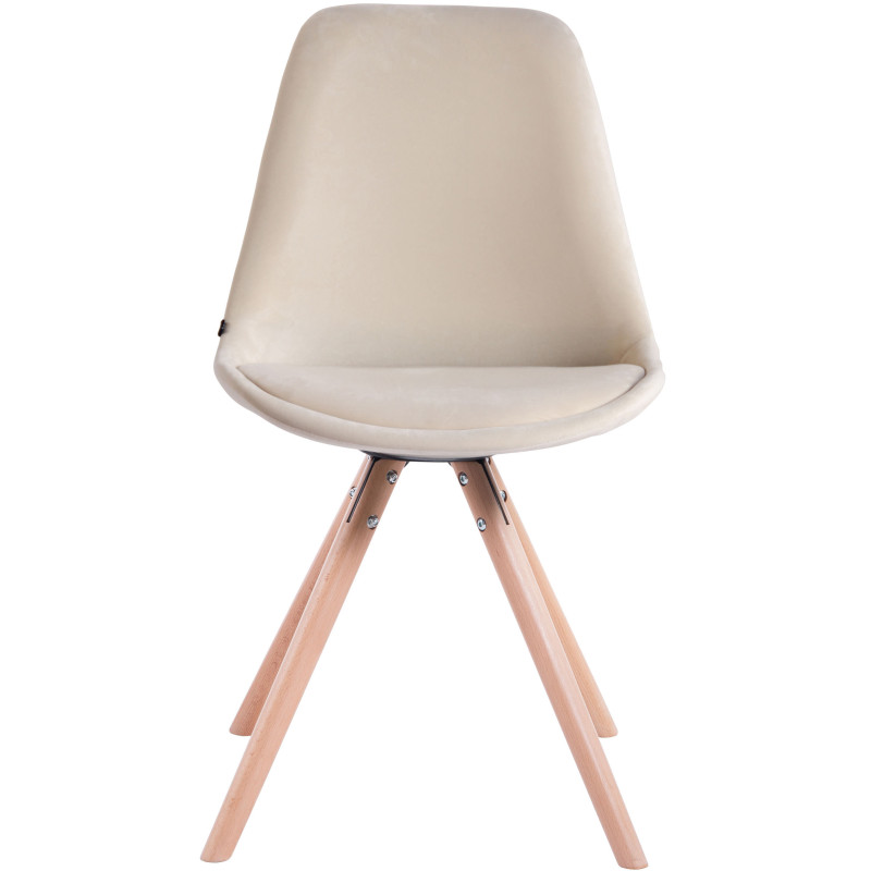 Chaise visiteur Toulouse velours ronde nature | crème