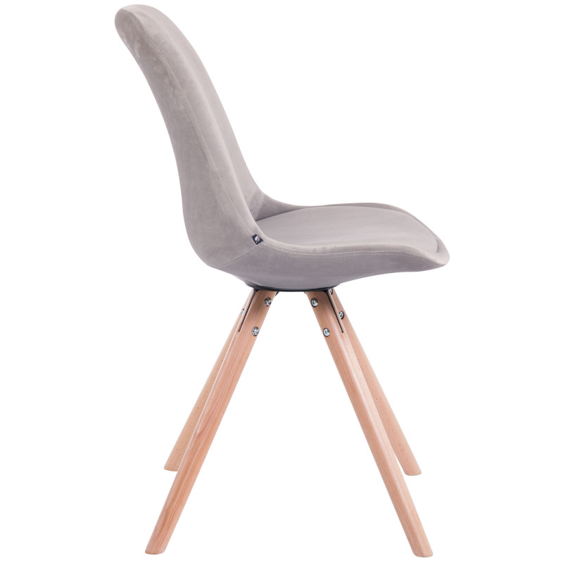 Chaise visiteur Toulouse velours ronde nature | gris