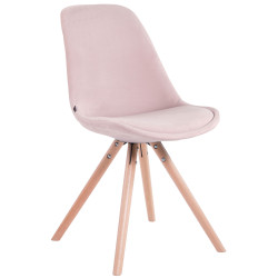 Chaise visiteur Toulouse velours ronde nature | rose