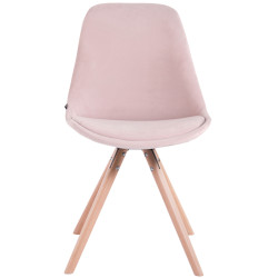 Chaise visiteur Toulouse velours ronde nature | rose