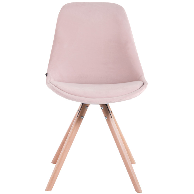 Chaise visiteur Toulouse velours ronde nature | rose