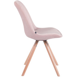 Chaise visiteur Toulouse velours ronde nature | rose