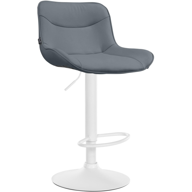 Tabouret de bar Vonore, similicuir blanc