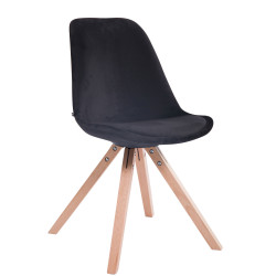 Chaise visiteur Toulouse Velvet Square natura | noir