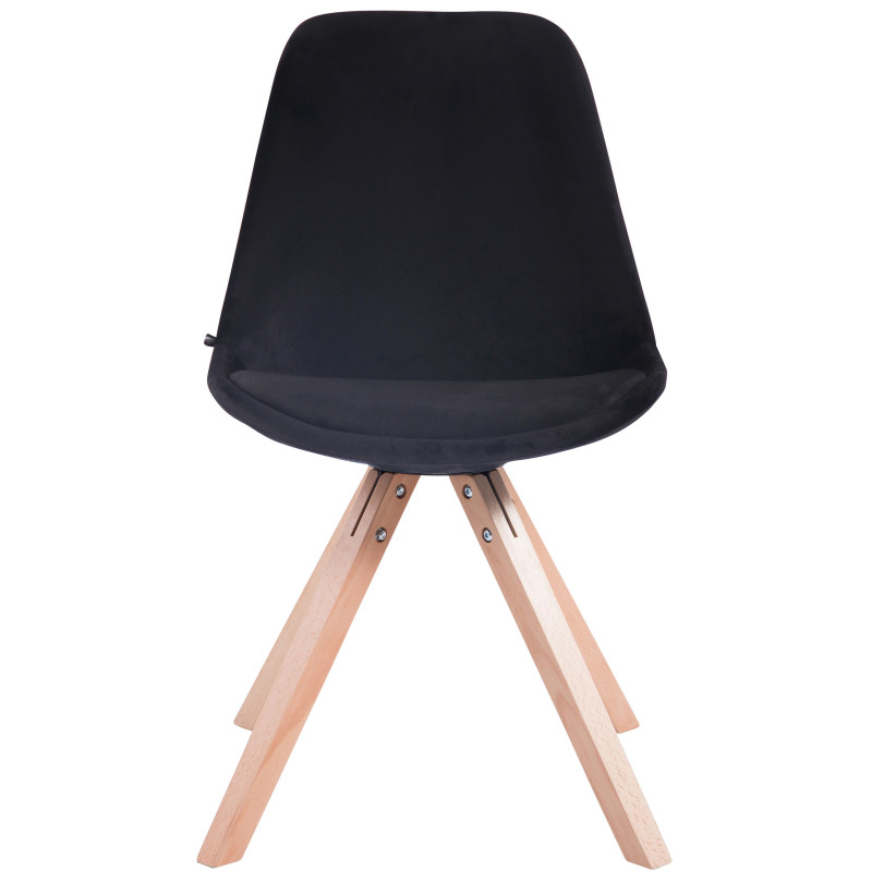 Chaise visiteur Toulouse Velvet Square natura | noir